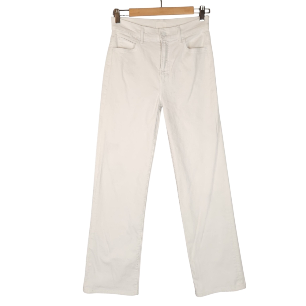 MOTHER White Straight Leg Jeans